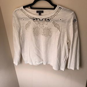 Topshop lace detailed 3/4 sleeve top